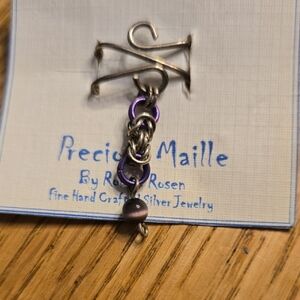 Silver and Purple Chain Earrings